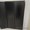 Teknion Black 2 Door Storage Cabinet w/ Adjustable Shelves